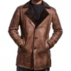 Long Trench Brown Real Leather Coat