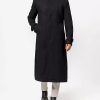 McGhee Men's Black Trench Long Wool Coat