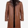 Men's Shearling Brown Leather Coat - Winter Coat