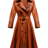 Women's Brown Echelon Long Leather Coat